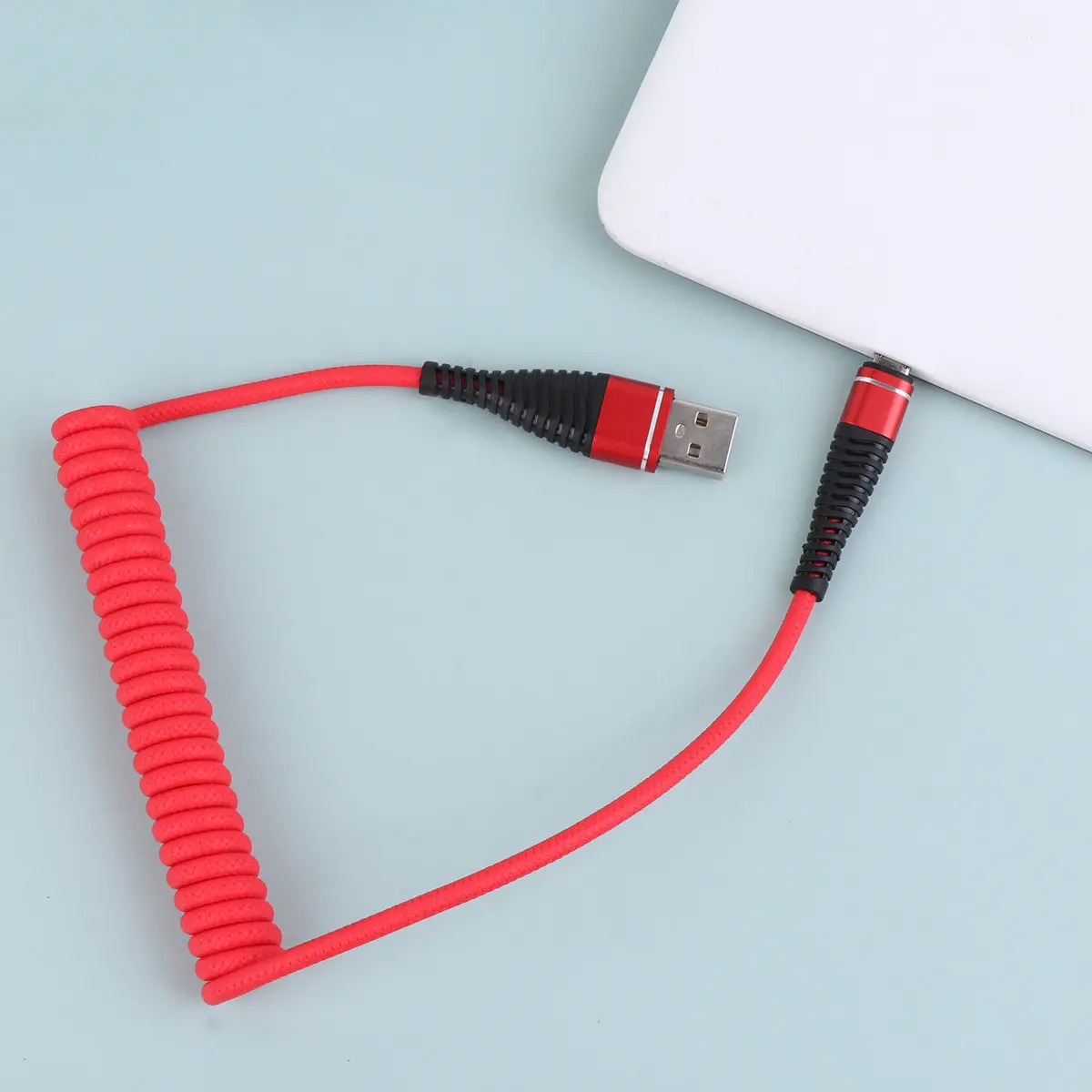 Telescopic Charging Cable for USB Data Transmission Cable Compact Lightweight Portable Fast Charge Backup Files