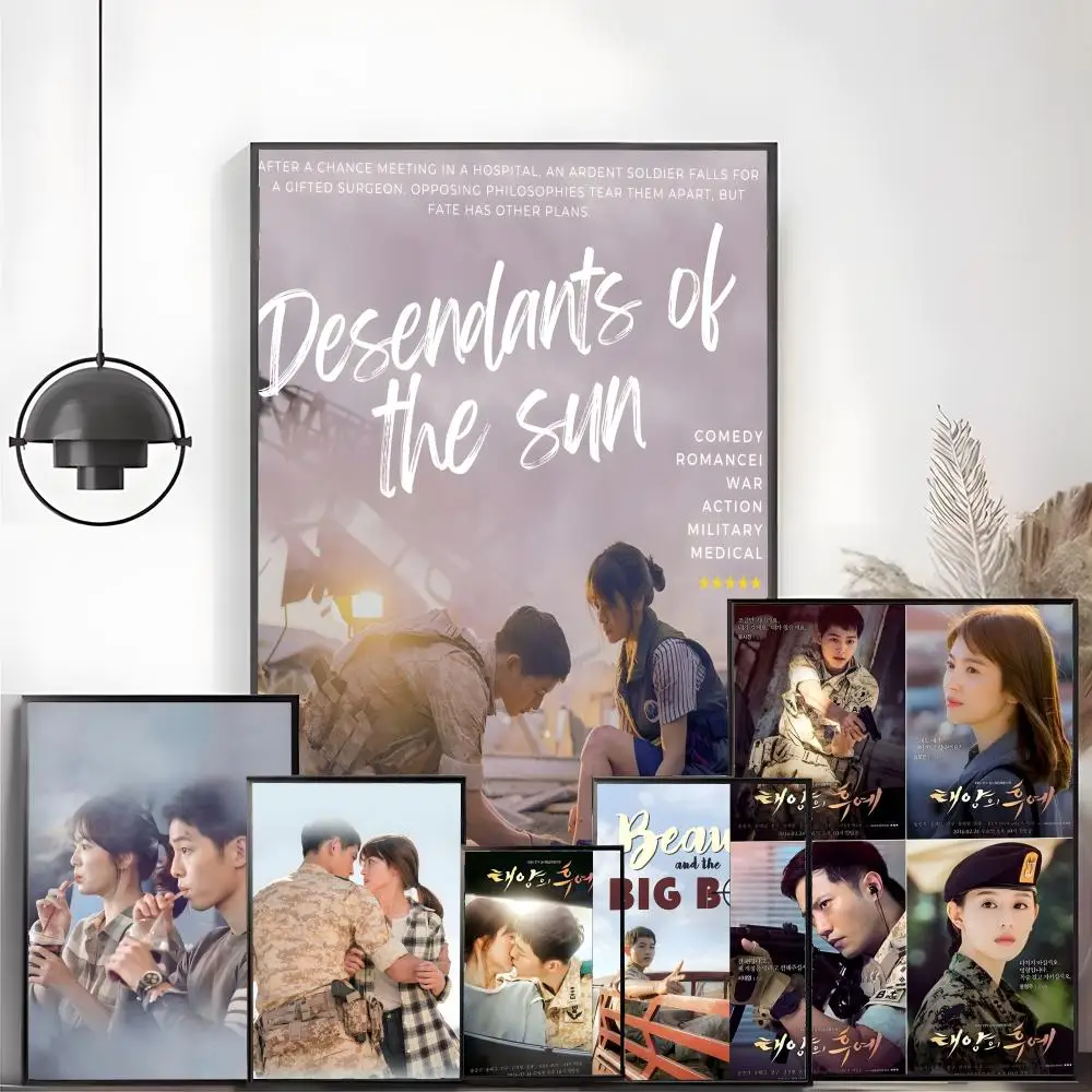 Póster de Drama coreano clásico de los descendientes del sol, lienzo, arte de pared impreso, Mural decorativo, decoración del hogar, regalo sin marco