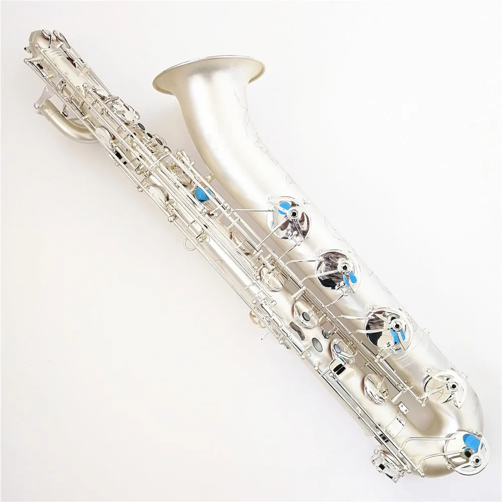 Brush Silver Plated with Low A# Key Professional Baritone Saxophone