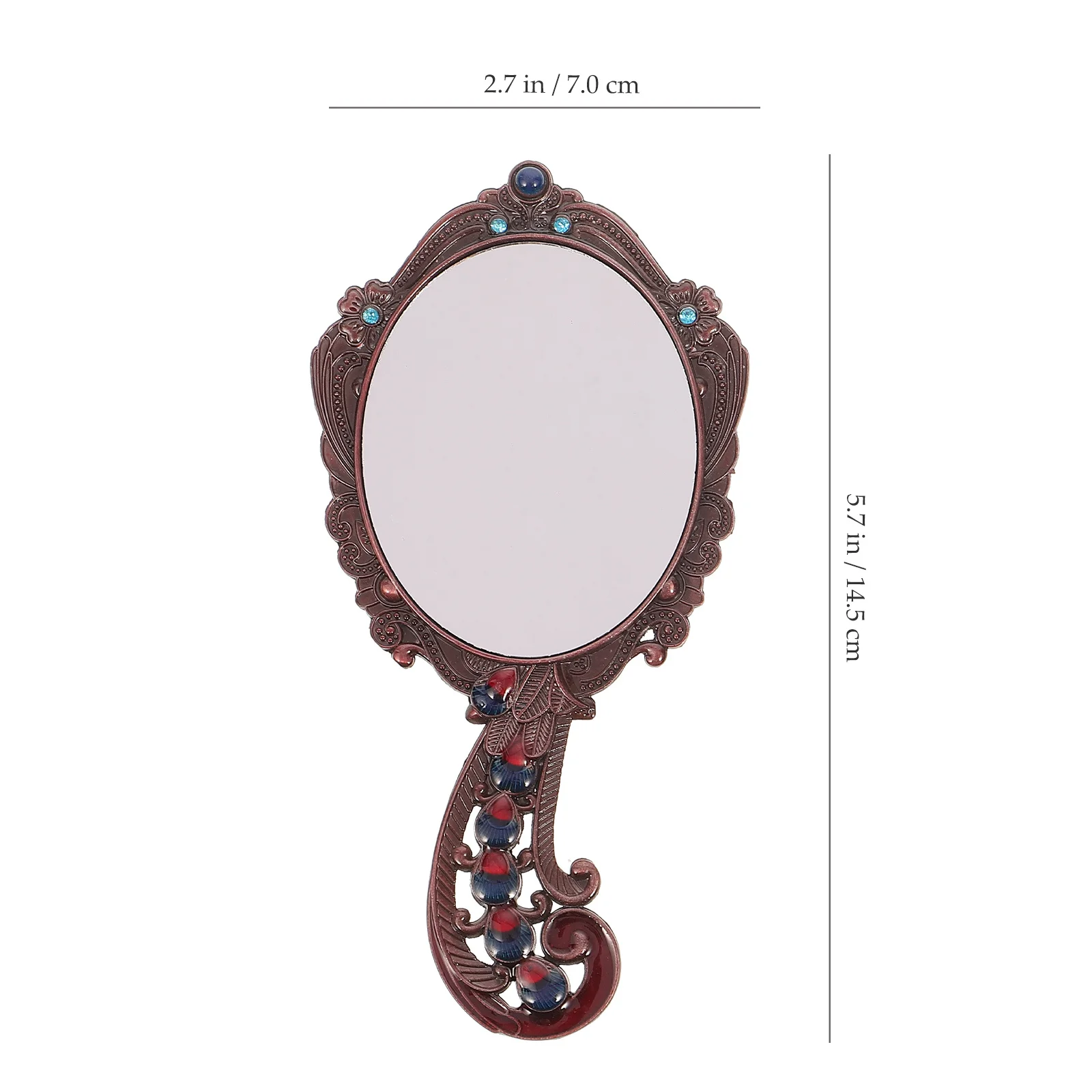 1 ensemble de miroir de maquillage Vintage et peigne, accessoires de commode portables pour voyage, école, salle de sport