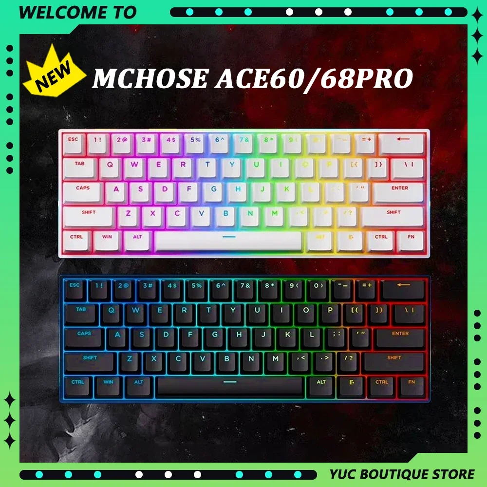 

MCHOSE ACE60 Pro New Gaming Keyboard E-sports Mechanical Keyboard Magnetic Switch Hot Swap RGB FPS Custom Pc Gamer Accessories