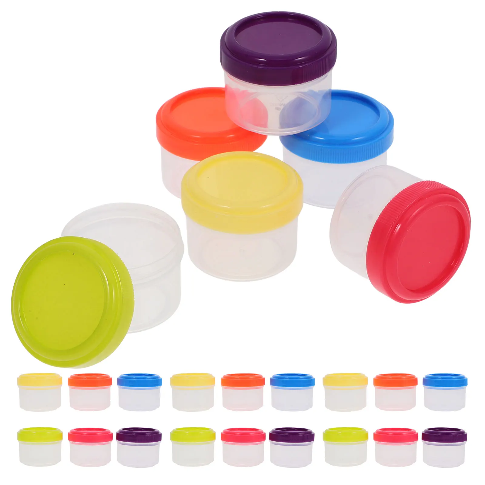 

24pcs 4-35ml Mini Sauce Cup Transparent Mini Plastic Sauce Boxes Stackable Portion Cups With Lids Salad Dressing Containers