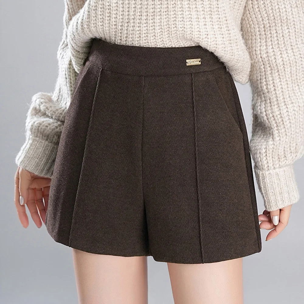 سراويل واسعة الساق باللون الرمادي على الطراز الكوري لخريف وشتاء المرأة الجديدة الراقية بالإضافة إلى حجم السراويل غير الرسمية ذات الخصر المرن