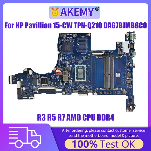 Dag7bjmb8c0 para HP Pavillion 15-CW TPN-Q210 portátil placa base R3 R5 R7 15 CW AMD CPU DDR4 G7BJ placa base