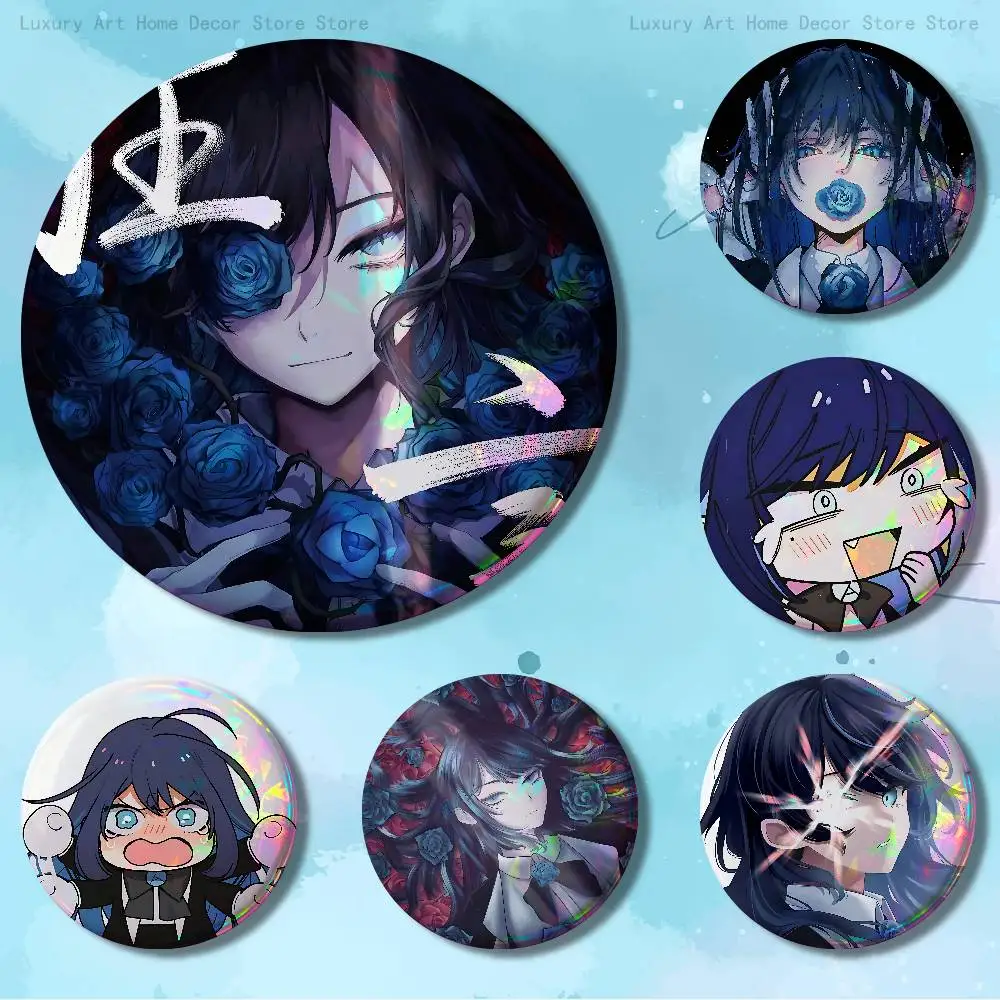 

Singer A-Ado K-Kyogen 58mm 44mm HD Print Brooch Badges Pretty Derby Round Display Brooches Lapel Pins