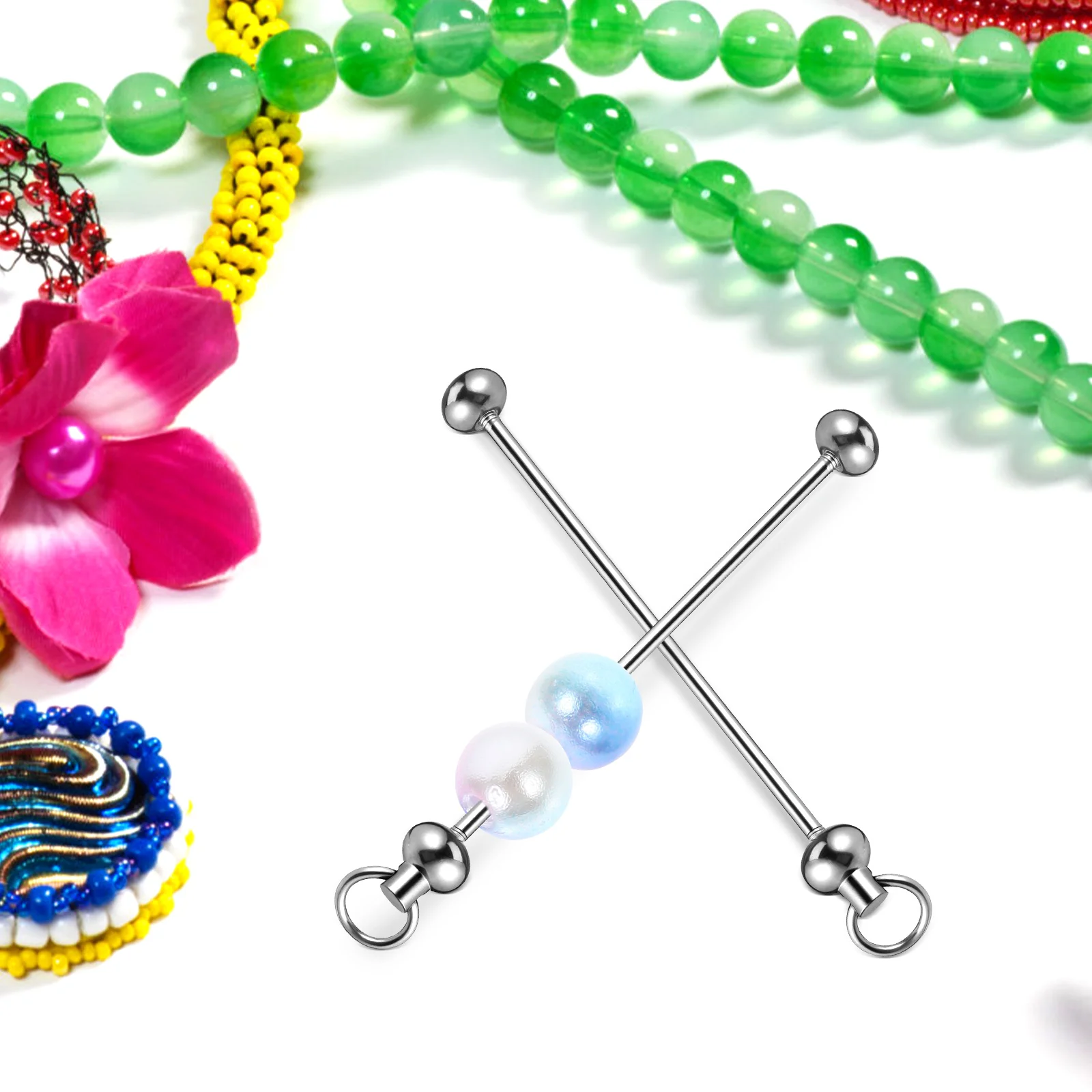 

10 Pcs Blanks Keychain Bars Beadable Metal Keychains Classic Color Multi Functional Diy Supplies Backpack Pendant