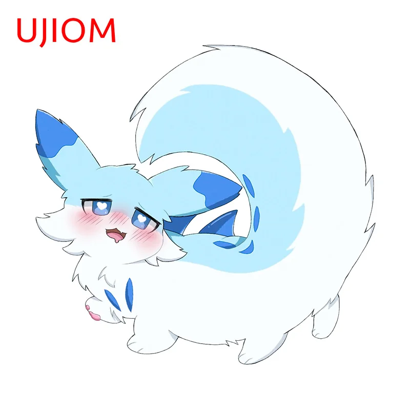 UJIOM 13cm X 12.2cm Palworld Chilet Hentai Furry Cartoon Wall Sticker Chibi Waterproof Living Room Decal Decoration Accessories