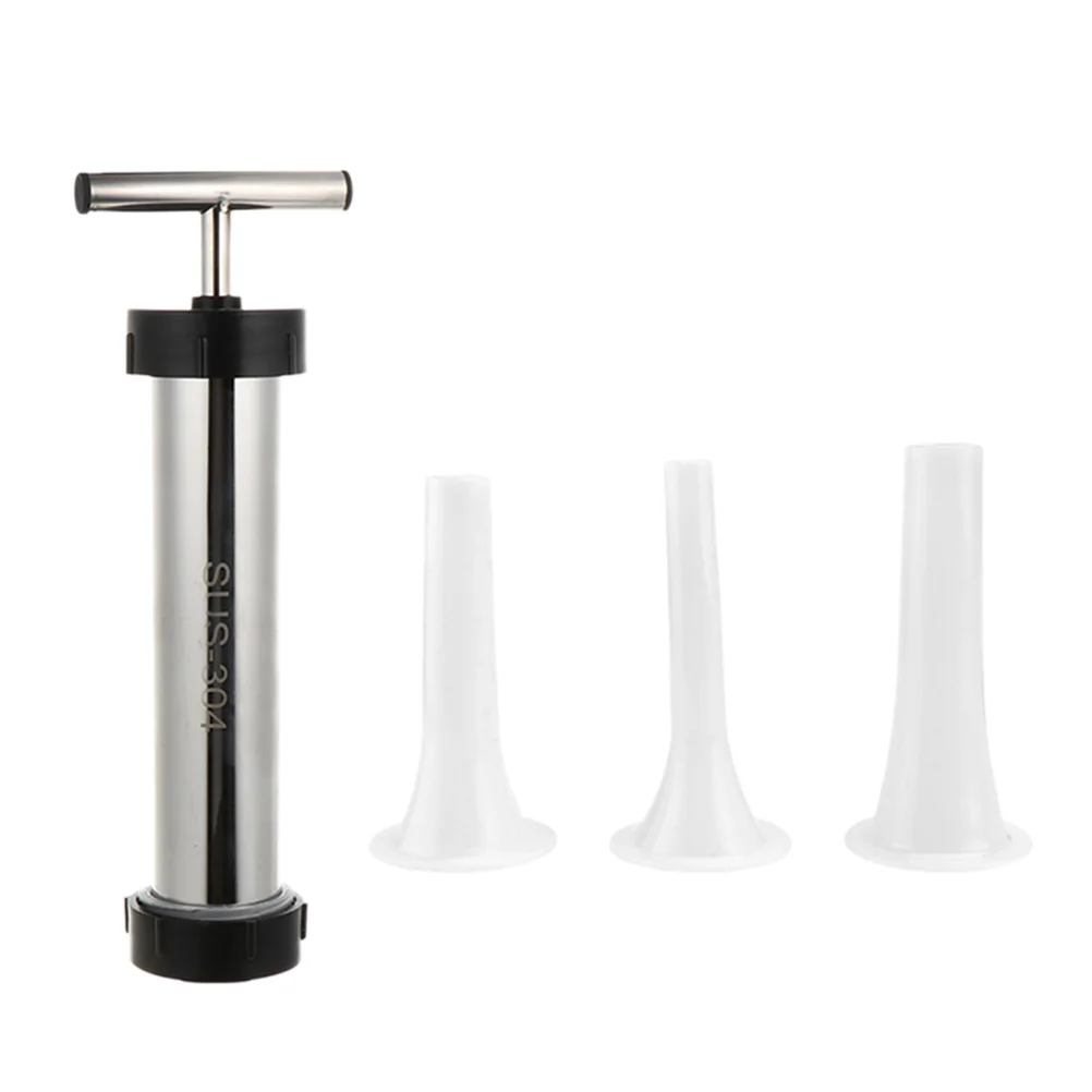 

Stainless Steel Sausage Stuffer Filler Machine Tool Manual Making Funnel Tube Easy Clean Meat Tools Kitchen Bar