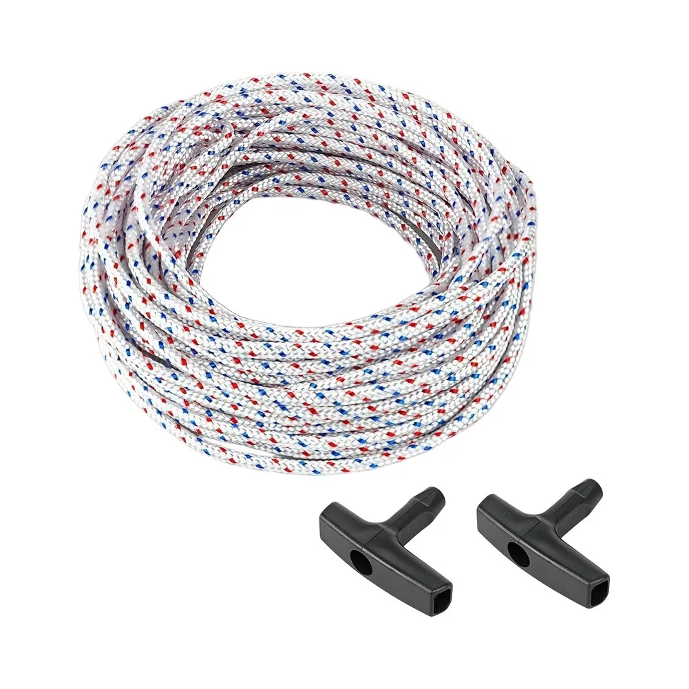 16-Strand Polyester Pull Cord 50 Feet Long with Dual Handles Compatible with Gas For Chainsaws and Lawn Mowers