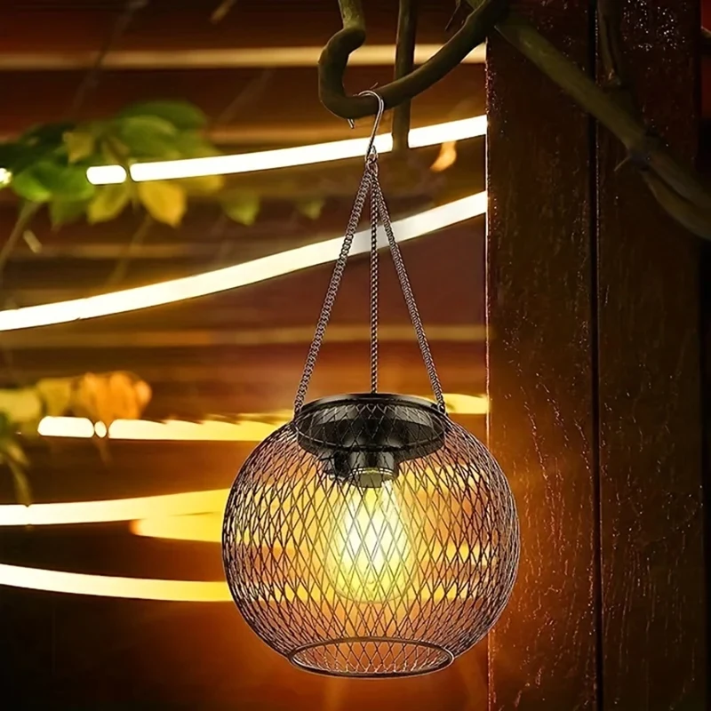 Lanternes solaires d'extérieur à LED, lumière d'arbre étanche en métal, éclairage décoratif, 2 pièces