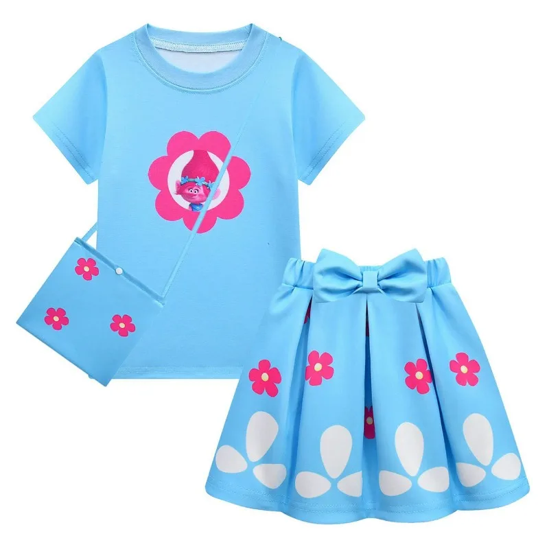 

Creativity Cosplay Trolls 2 Kids Dresses for Girls Princess Costume Kids Cosplay Trolls Poppy Party Dresses Vestido Fantasia Inf