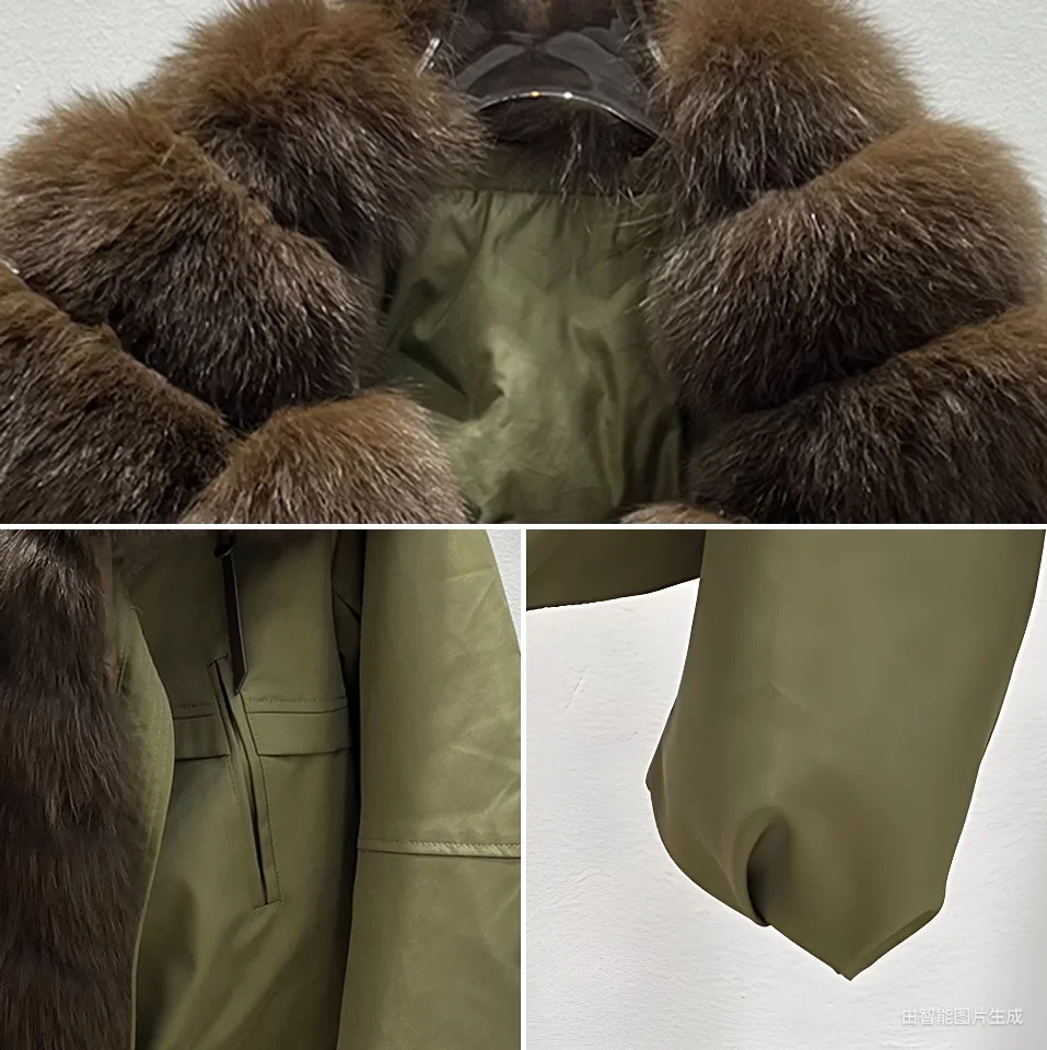 2026 New Autumn 90 Winter Goose Down Jacket Warm Women Coat Oversized Real Fox Fur Collar Thick Luxury Fashion Outerwear