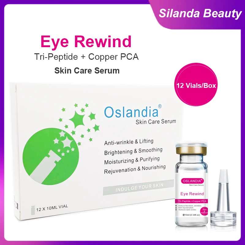 

Oslandia Eye Rewind Tri-Peptide Copper PCA Face Essence Anti-wrinkle Remove Eyes Dark Circle Skin Facial Serum 10mLx12 Vials/Box