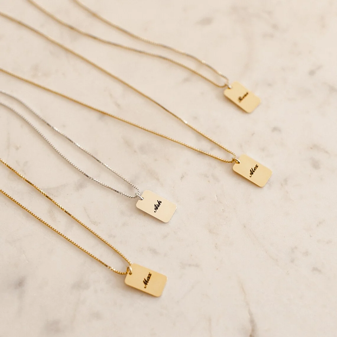 Custom Name Necklace Personality Square Nameplate Pendant Stainless Steel Box Chain Women Unisex Jewelry Birthday Gift