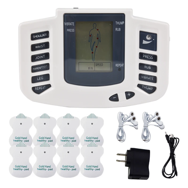 Electric Muscle Stimulator TENS Pulse Full Body Massage Physiotherapy Device 10 Levels 16 Pads Pain Relief Health Care Massage