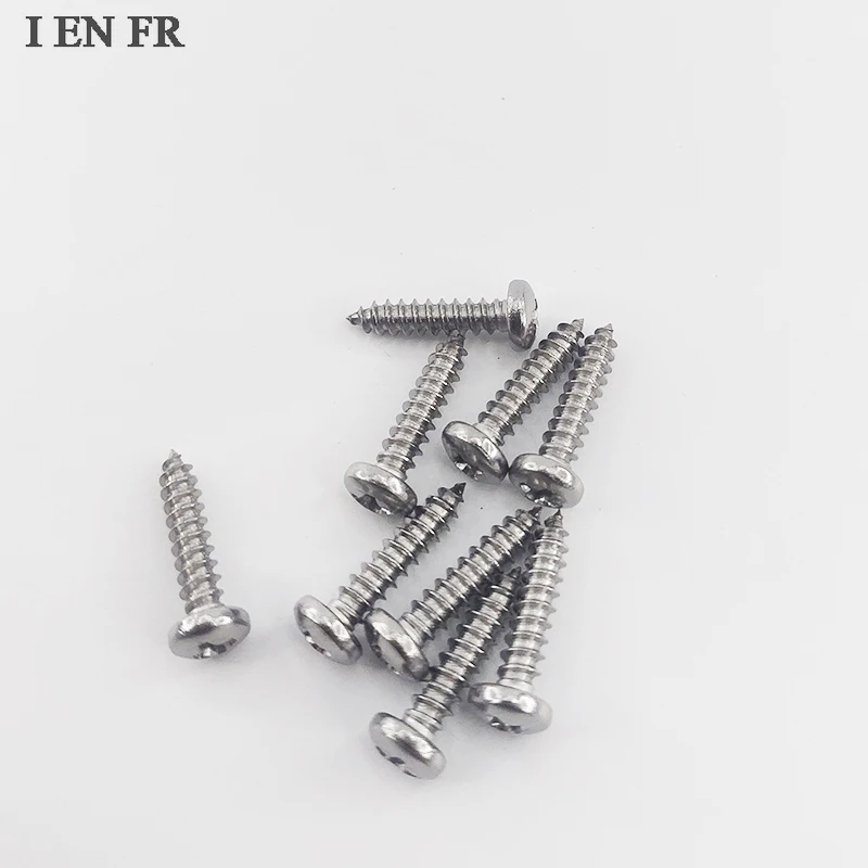 10/50 pcs M2.9 M3 M3.5 M3.9 M4.2 M4.8 M5.5 M6.3 GB845 304 Stainless Steel Cross Phillips Pan Round Head Self Tapping Wood Screw