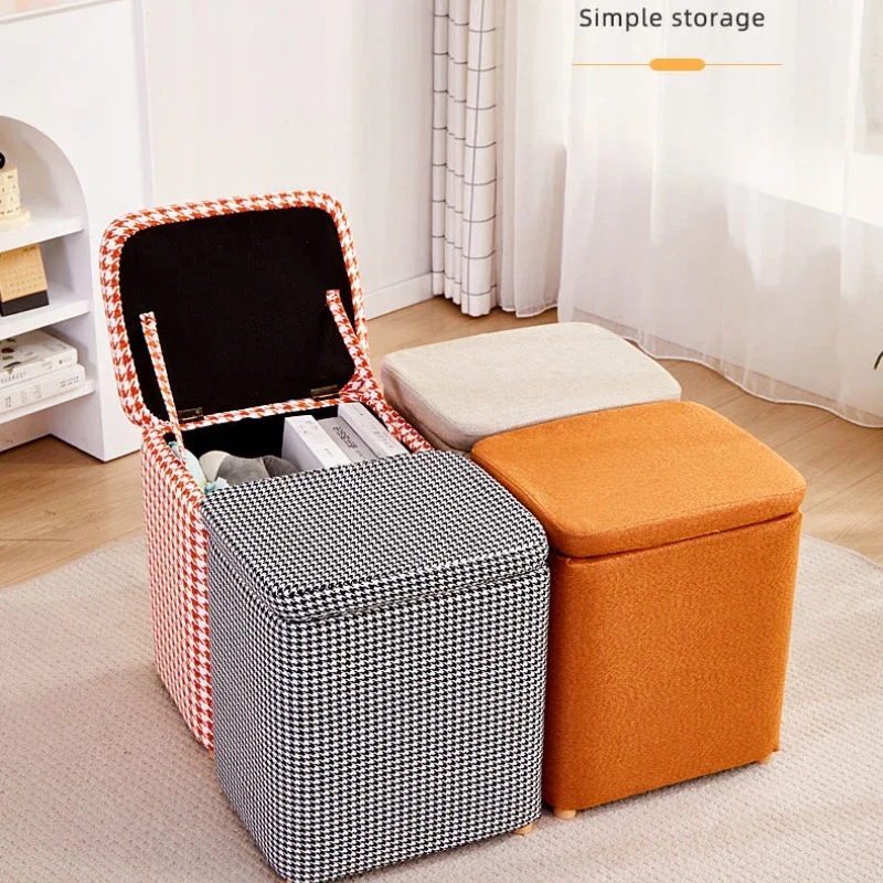 Storage Seatable Small Stool Shoe Changing Storage Living Room Sofa Footrest Bedroom Bedside Stool Coffee Table Furniture Home image 5