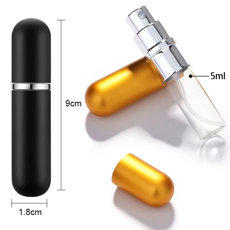 5ml Portable Mini Refillable Perfume Bottle With Spray Pump Funnel Empty Cosmetic Containers Atomizer Bottle For Travel Tool