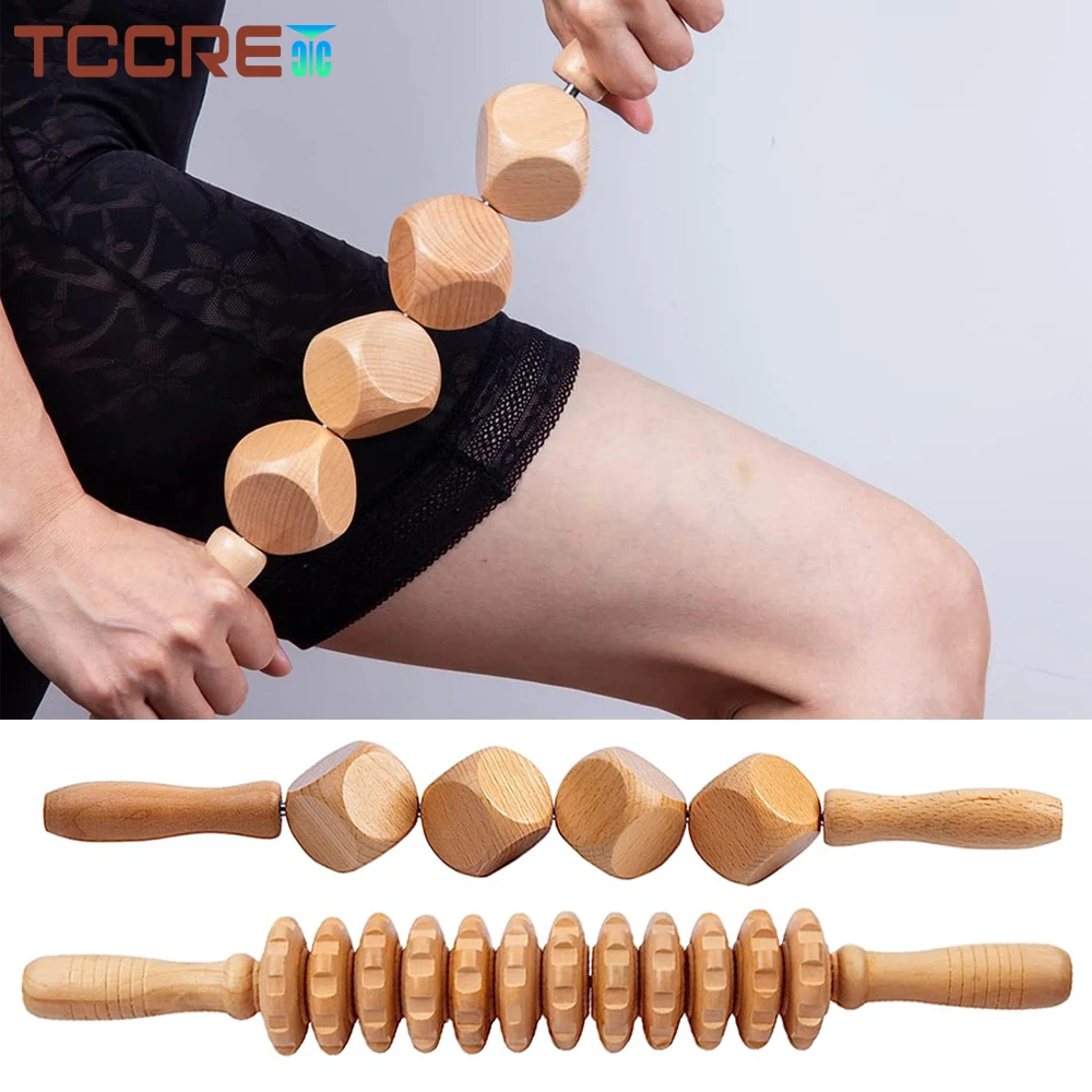 1Pcs Wooden Cube Roller Massager Wood Therapy Lymphatic Drainage Tool Anti-cellulite Dice Roller Stick Whole Body Muscle Relax