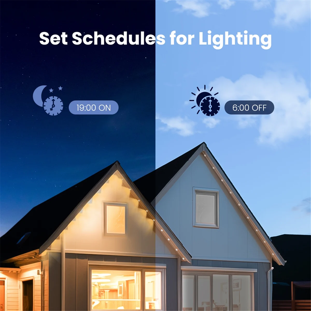 Tuya WiFi Smart Eaves String LED Light Outdoor IP67 Waterproof RGB Color RF Remote Control for Alexa Home EU Plug