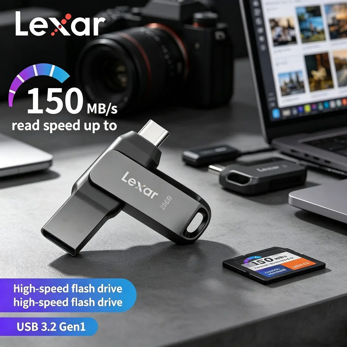 lexar-usb32-type-c-usbフラッシュドライブ-256gb-128gb-64gb-32gb-純正d400-ペンドライブ-スマホ・パソコン対応-最大130mb-s