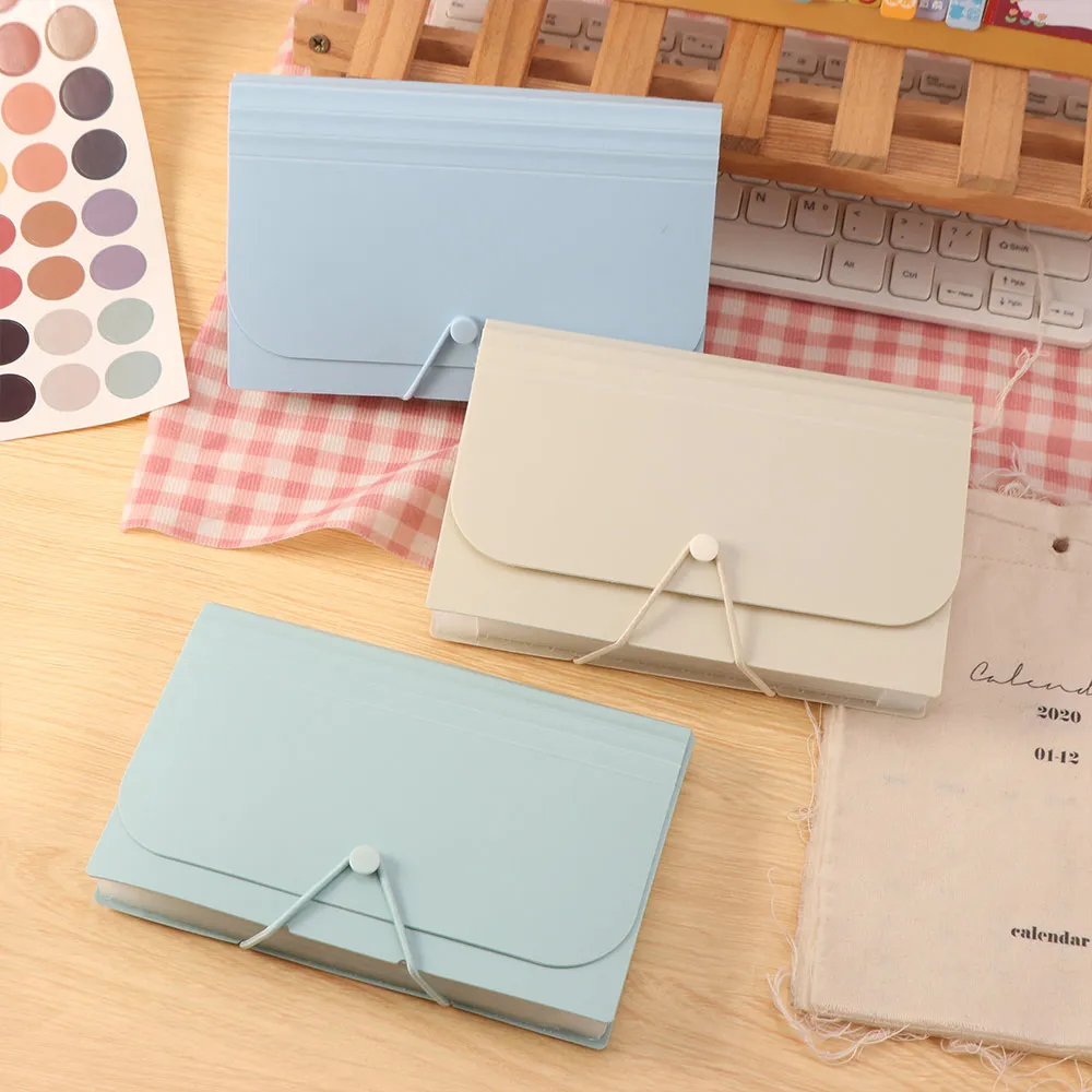 12-layer A6 Accordion Bag Solid Color Shrinkable Expansion File Folder with Index Tabs Waterproof Vertical Organ Pack Coupon