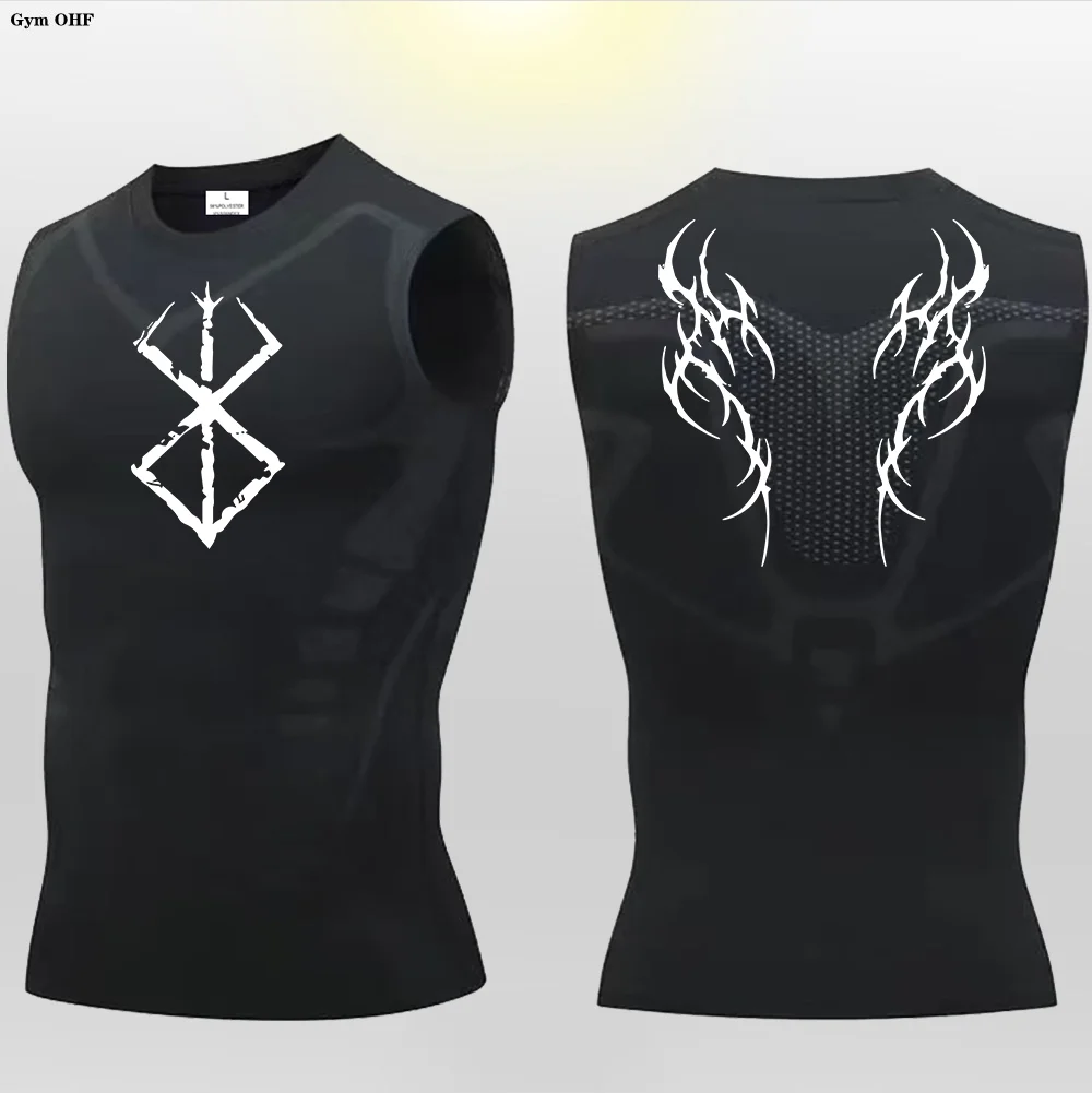 Y2K Anime Summer Mens Gym Tank Tops Fitness Clothing Mesh Quick Dry Bodybuilding Sleeveless T Shirts Men Running Vest