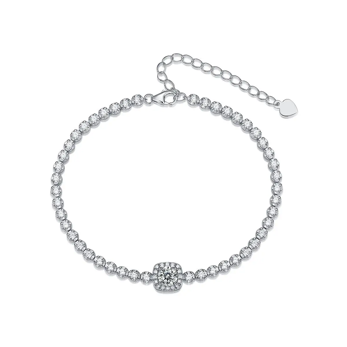 

Trending 16.5cm Adjustable Pave Moissanite Bracelet, Luxury Versatile, Birthday Gift for Women Best Friend