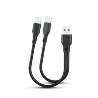 2 in 1 USB Dual Type C Cable Splitter Mobile Phone Charging Cable Portable