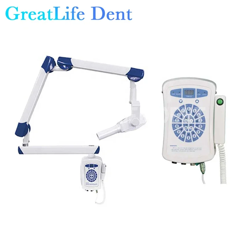 GreatLife Dent Wall Mounted Dental X-Ray Unit High Frequency Digital Image System Radiography Machine Mobile X Ray Rvg Imaging