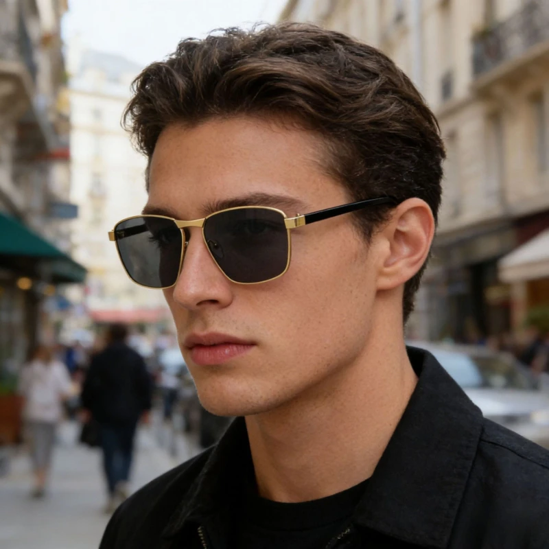 

2026 New Casual Metal Square Frame Sunglasses Unisex Classic Driving Glasses Outdoor Travel UV-Protective Shades for Men