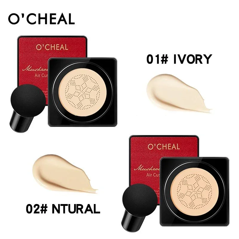 OCHEAL Mushroom Head Red Air Cushion Longlasting Moisturizing Concealer BB Cream Barrier Liquid Foundation Beauty Cream Cosmetic