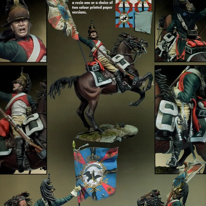 1/20 90mm Resin Figure Model Kit Imperial Entrance Guard Cavalry Model Miniature Statue Unassembled and Unpainted Free Shipping