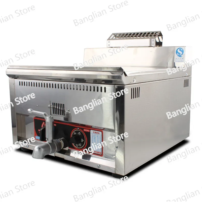 17 Liters Temperature Control Fried Chicken French Fries Machine Gas Fritter Machine Single-Cylinder Deep Fryer