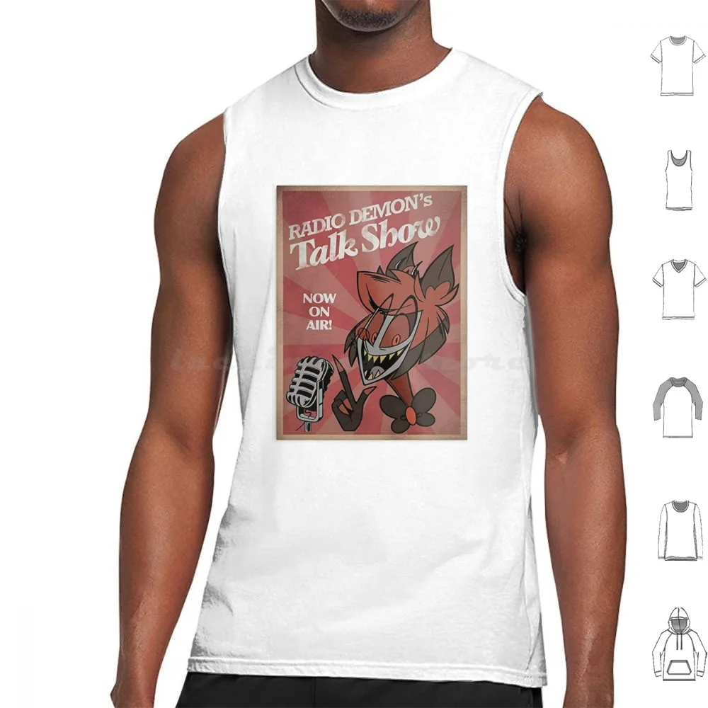 Radio Demon Poster Tank Tops Print Cotton Radio Demon Alastor Alastor Alastor Radio Demon The Radio Demon Hazbin