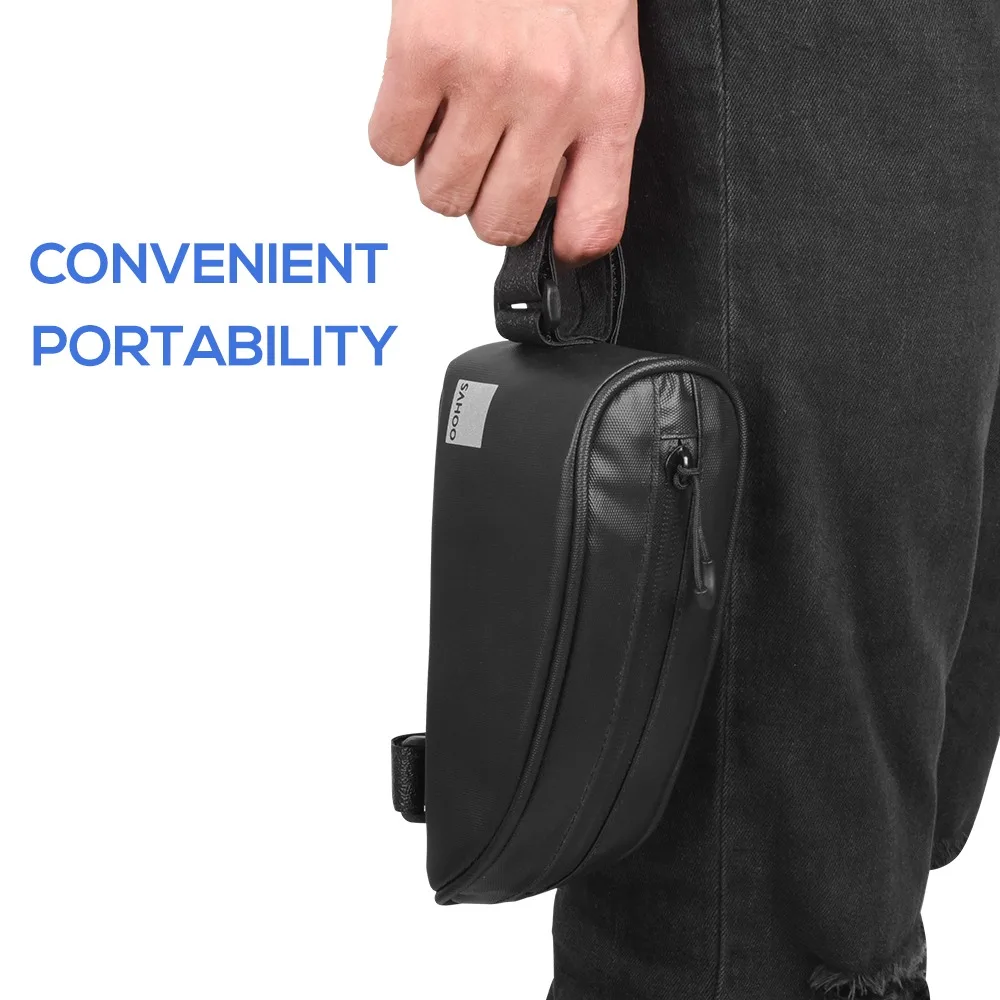 

Портативная треугольная сумка на верхнюю трубу велосипеда из полиэстера 600D, светоотражающая, водонепроницаемая, 0.3 л/0.6 л, для велоспорта