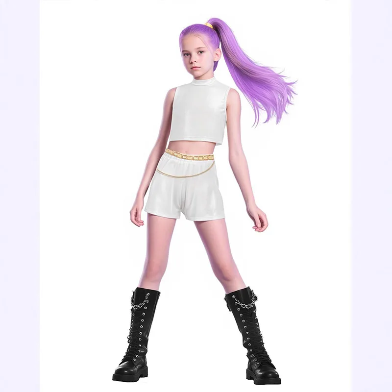 

Аниме Kpop Demon Hunter, костюм для косплея Rumi Zoey Mira, стиль для девочек, детская одежда для выступлений на сцене, Хэллоуин