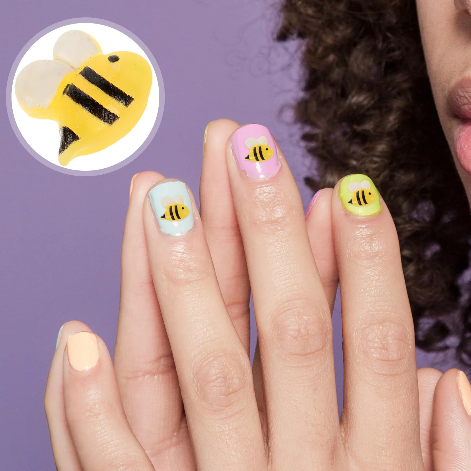 

50pcs Bee Pendant Resin Accessories Cute Cartoon DIY Nail Art Pendants Decorative Crafts Mini Figurines Longterm Use Charm Decor
