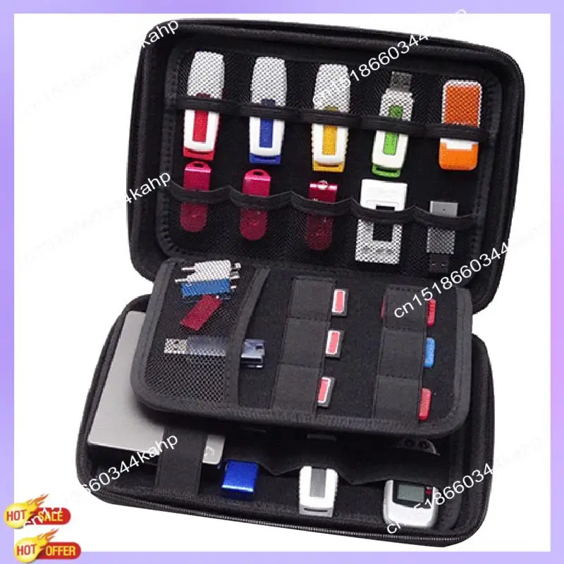

CLCU Electronics Cable Organizer Bag USB Flash Drive Memory Card HDD Case Travel Case SD SDXC SDHC Card Holder Organizer