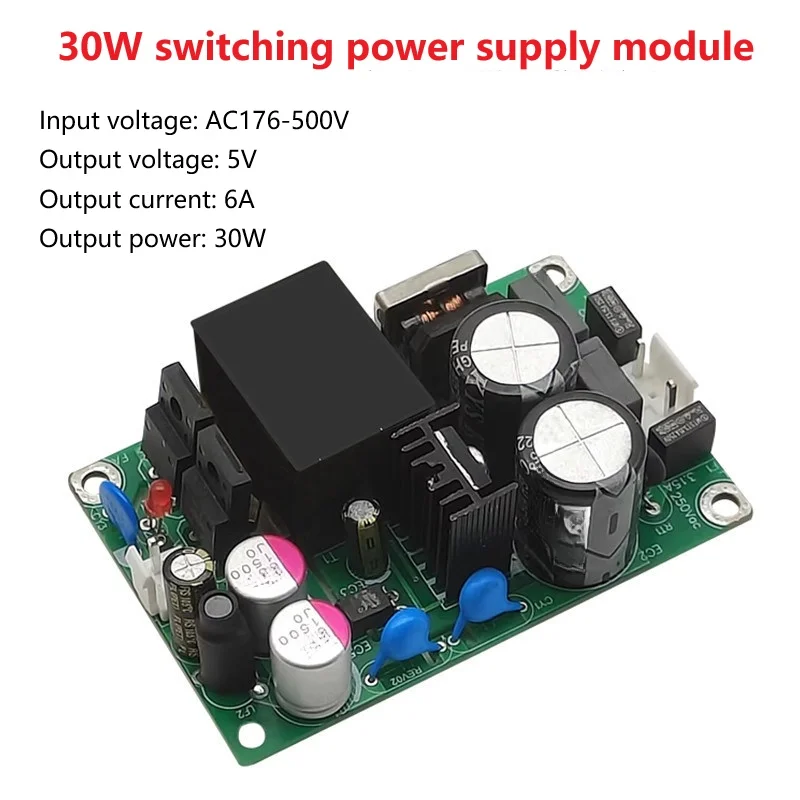 AC/DC 5V 6A Power Supply Module with Overcurrent and Short Circuit Protection for Test Equipment and Lab Instruments