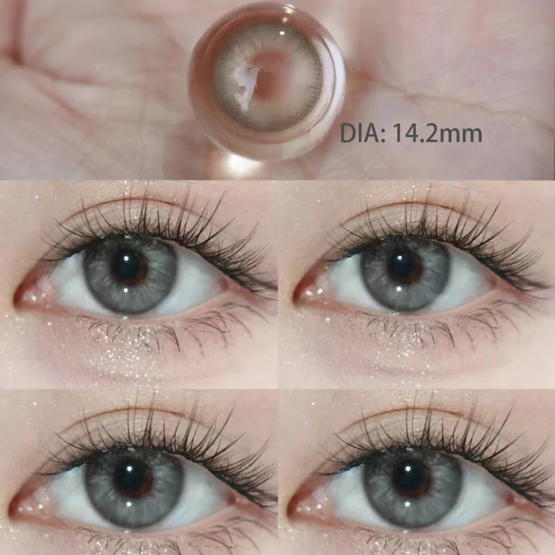 UYAAI 1 Pair Myopia Korean Lenses Free Shipping Eye Color Lenses with diopters Degree Natural Colored Contact Lenses