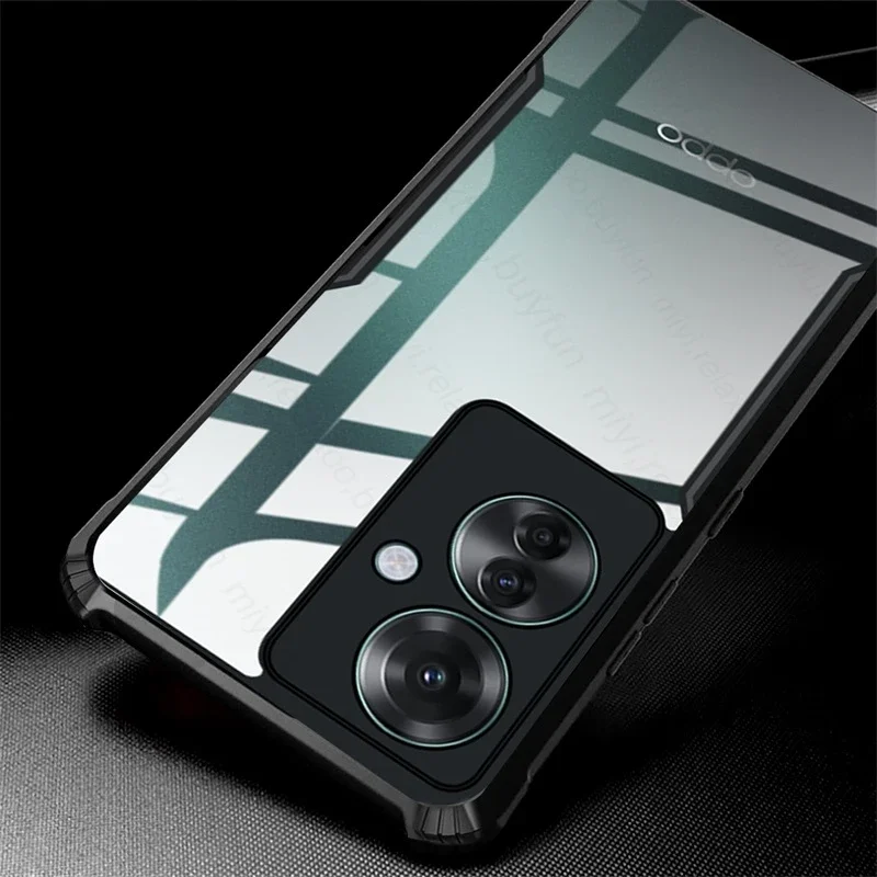 Clear Acrylic Back Cover For Oppo Reno11 F 5G Camera Protector Shockproof Coque Opo Orro Reno11F Reno 11F 11 F F11 5G Armor Case