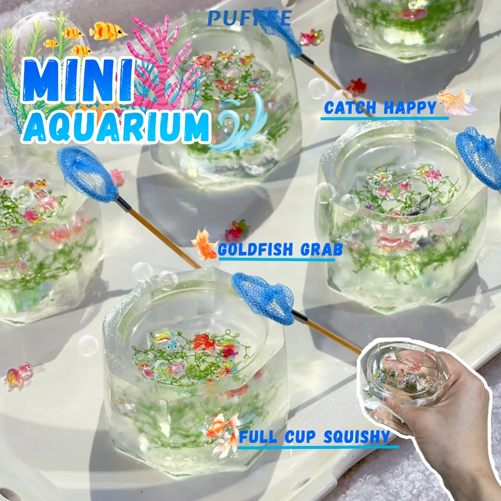 

Mini Aquarium Food-grade Silicone Squishy Toy, Icy Jelly Soft Adhesive Toy, Clear Taba Squishy, Happy Game Pinching Toy, Sticky