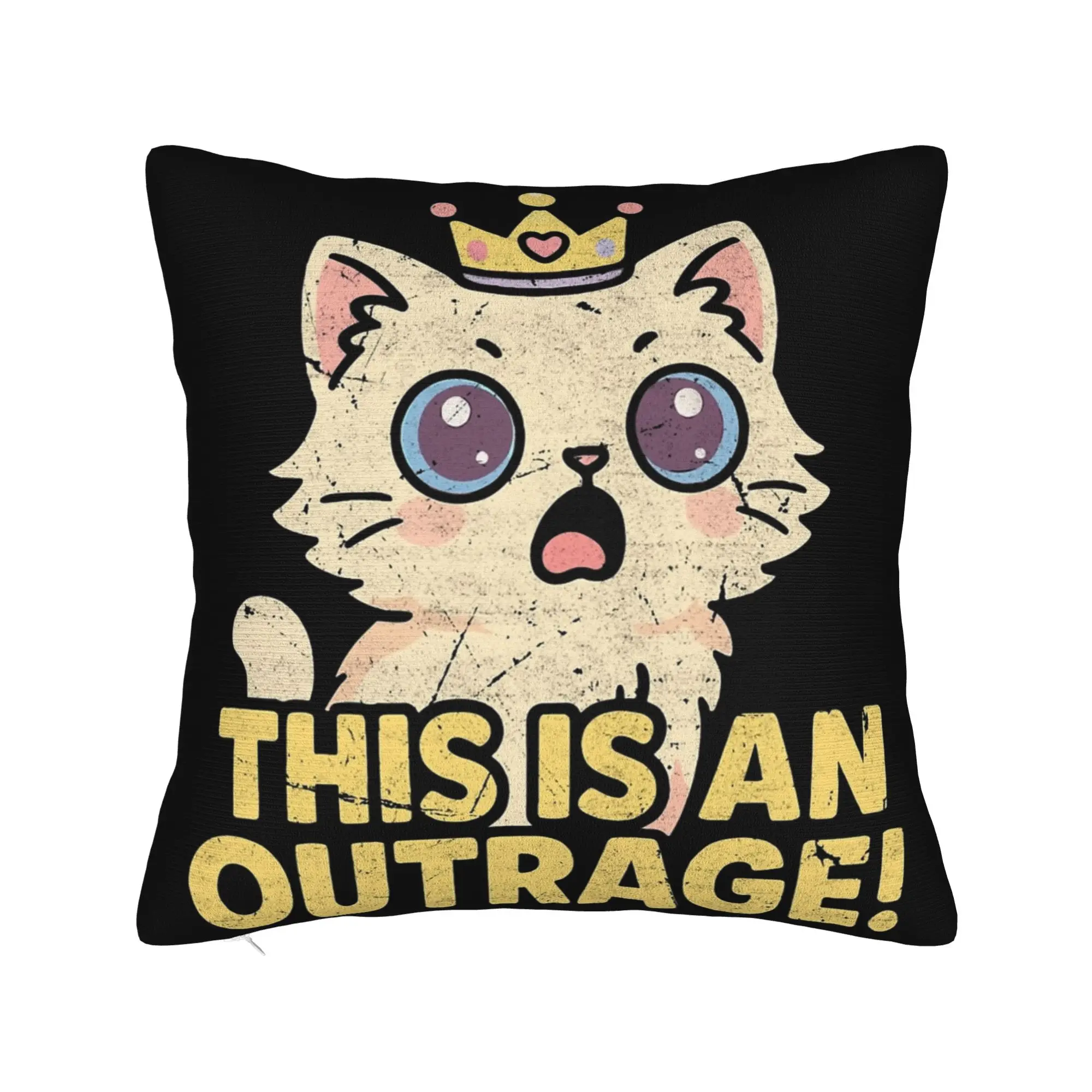 This Is An Outrage Princess Donut Cat  Pillowcases Product Soft Cushion Cover Decor  Throw Pillow Case Cover Car Multi Size