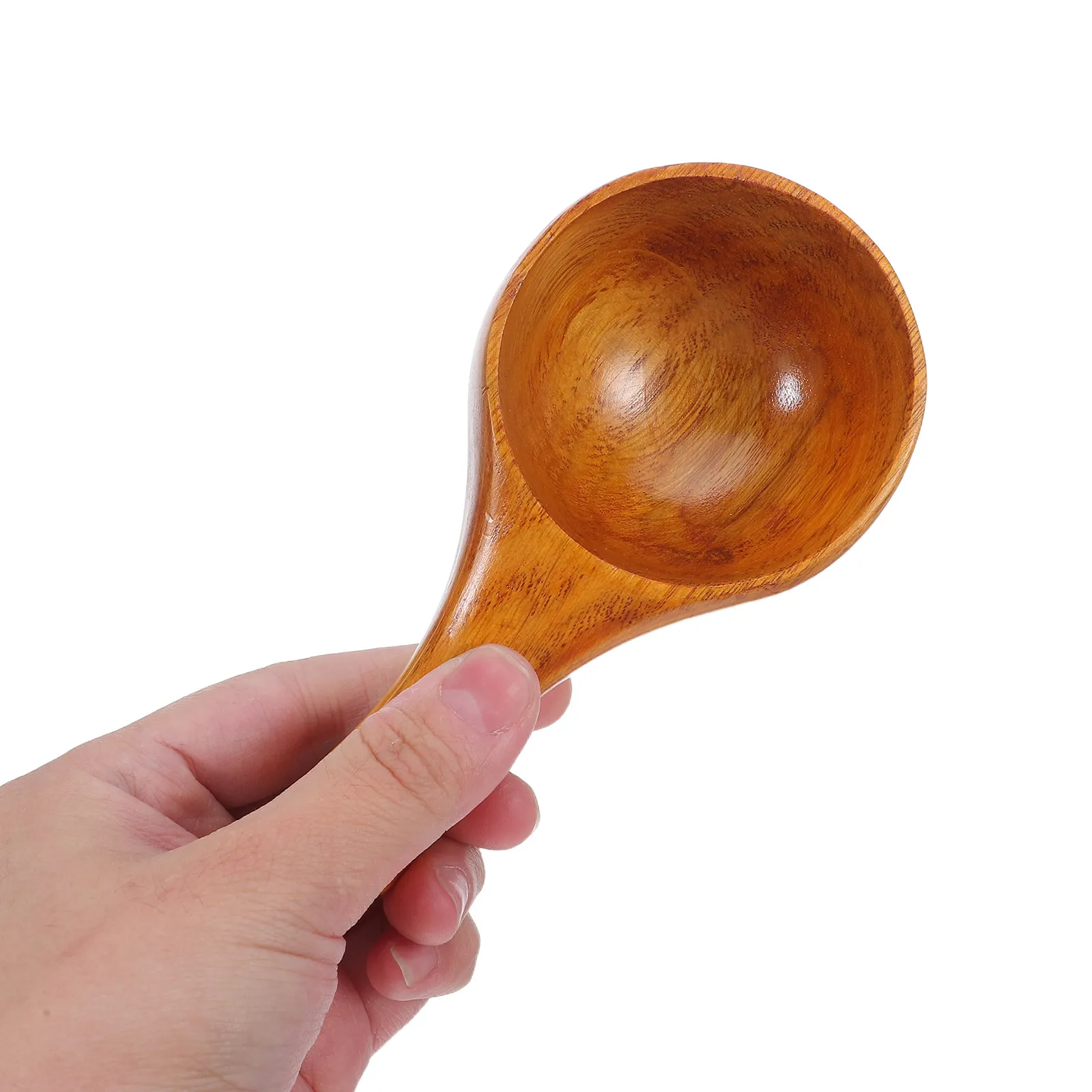 

Wooden Water Ladle Large Ergonomic Handle Lightweight Bath Scooper Sauna Accessory Wooden Scoop for Bath Salts Rice Cooking