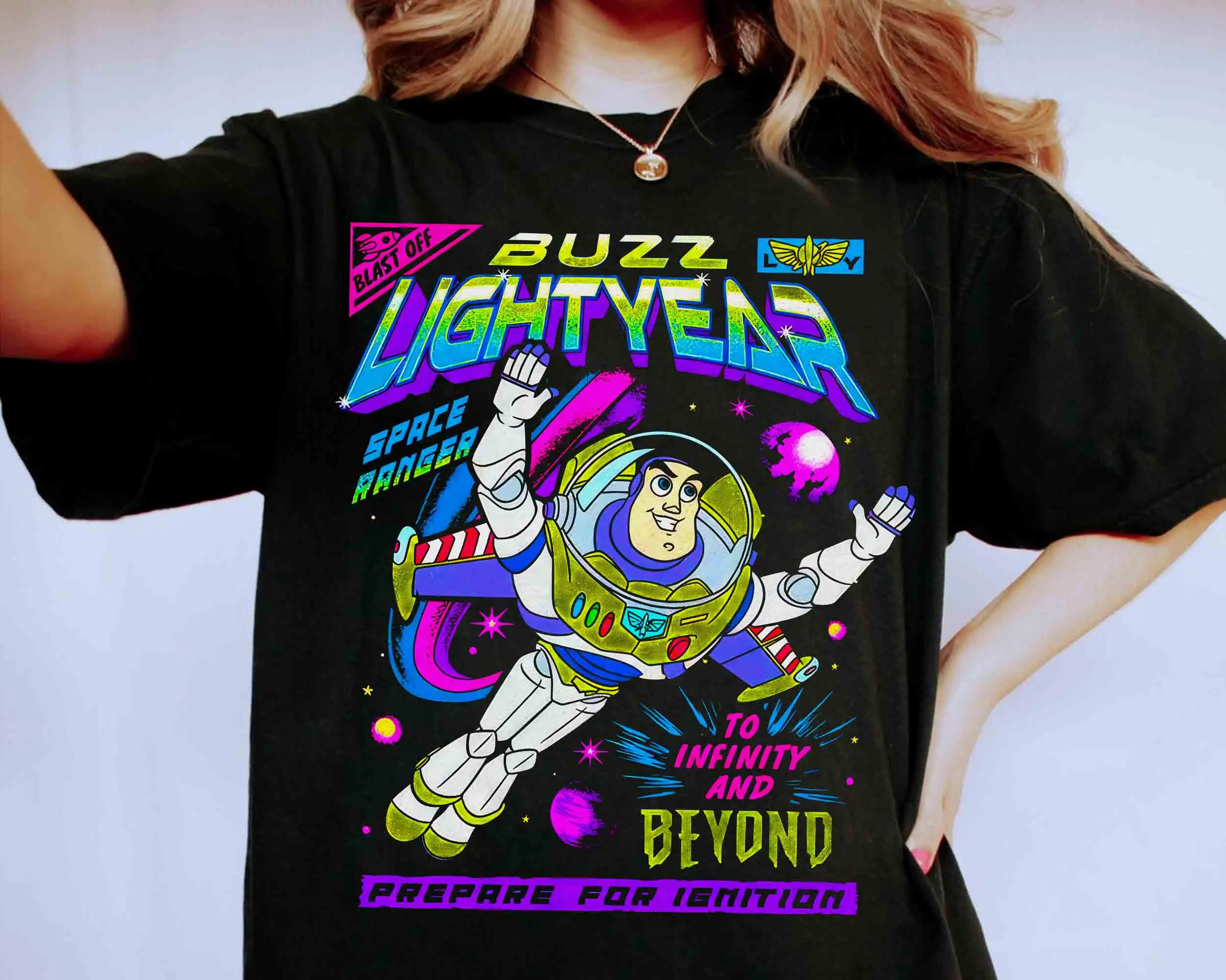 

Новая модная ретро футболка Buzz Lightyear Space Ranger To Infinity&Beyond Toy Story 2025, хлопковая футболка большого размера