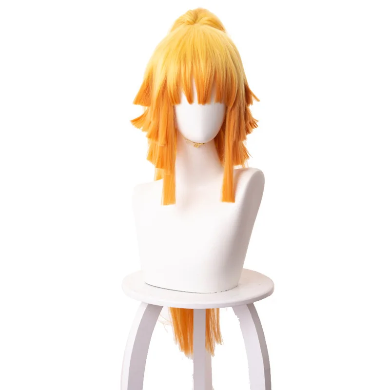 

JOY&BEAUTY Demon Slayer Agatsuma Zenitsu Cosplay Wig Female Acting and Long Hair Yellow Gradient Horsetail Cos Anime Wig