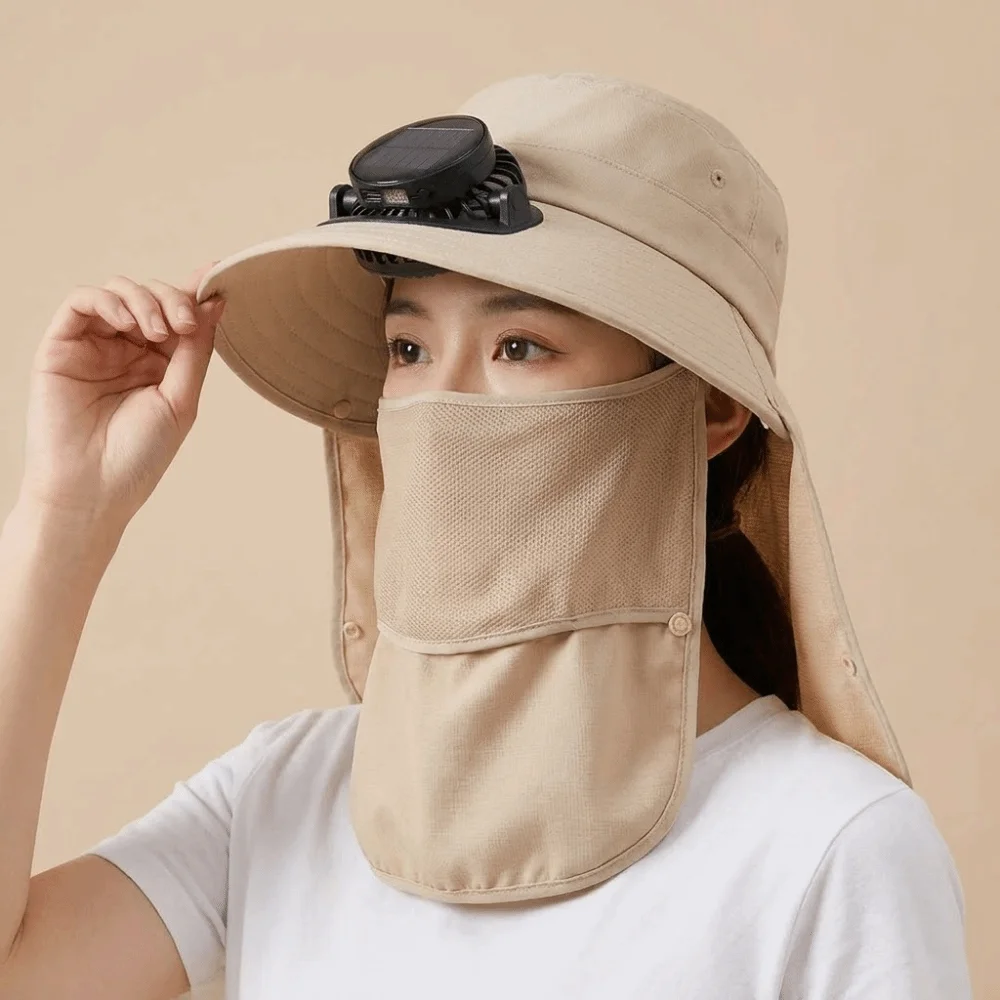 Quick Dry Solar Fan Hat Solar Charging USB Charging Summer Fan Visor Cap Lightweight Breathable Wide Brim Sun Cap Outdoor Travel