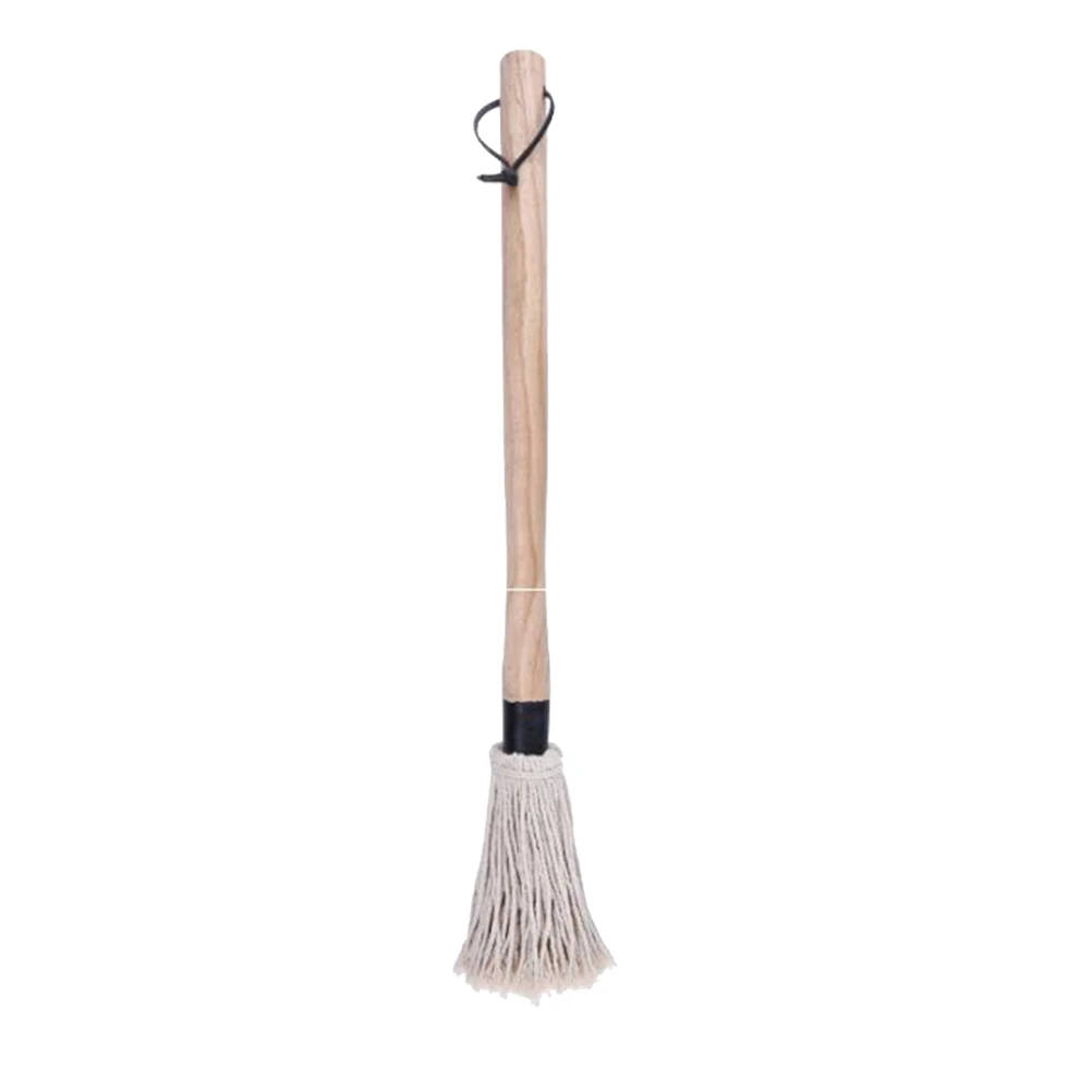 

19 Inch BBQ Brush Cotton Thread Wooden Handle Basting Sauce Oil Meat Grill Turkey Barbecue Tools Easy Storage Heat Resistant