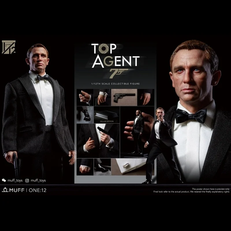 In Stock Muff Toys 1/12 Top Agent 007 Bond Ace Agent Uncle Daniel Toys Gifts